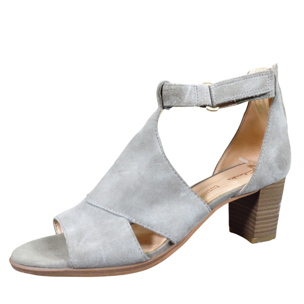 Clarks Kaylin60 Glad Women Heel Size 7 Professional Office Casual‎ Grey Suede